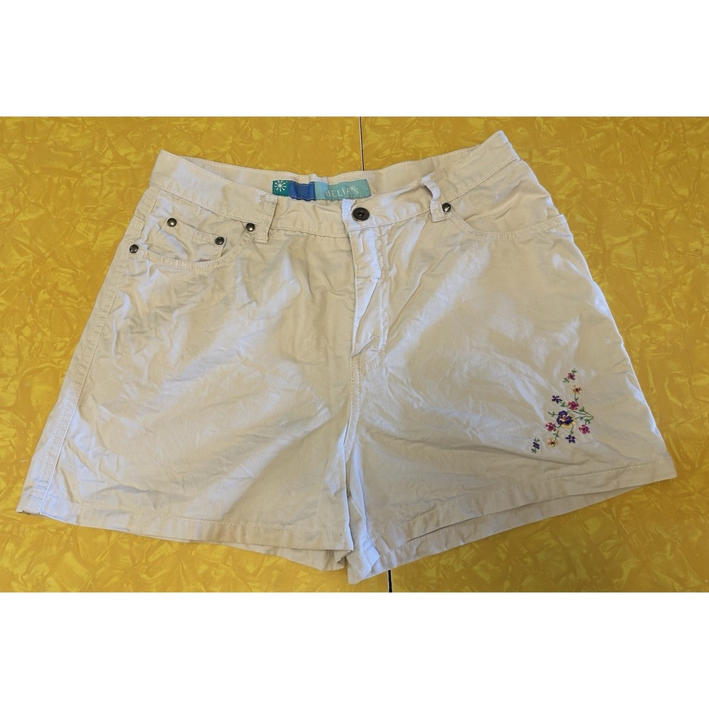 VTG Delias Off White Shorts 9/10 Floral Embroidered Boho Indie Cottagecore Y2K